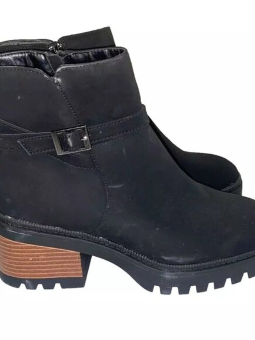 Bamboo Affirm Lug Sole Bootie Women's Boot Black Size 10 - Picture 4 of 7
